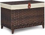 Wicker Storage Basket with Lid,Rattan Shelf Basket with Removable Liner Bag,160L Storage Bin,Storage Trunk with Heightened Feet,Storage Container for Wardrobe,Home Organizer - Image 2