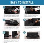 H.VERSAILTEX 4 Pieces Stretch Futon Covers Sofa Bed Slipcover with Removable Armrests and Cupholders Covers Furniture Protector High Spandex Small Checks Jacquard Fabric, Black - Image 7