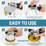 Rainspire Upgraded Can Opener Manual with Bottle Opener Smooth Edge Cut, Can Opener Heavy Duty, Comfortable Soft Handle, Built-in Bottle Opener, Black - Image 3