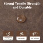 Leather Recliner Chair, Pushback Recliner Chair with Adjustable Backrest Footrest, Mid Modern Reclining Chair with Overstuffed Arms Lumbar Support for Reading, Living Room, Drak Brown - Image 8