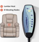 MCombo Large Power Lift Recliner Chair Sofa with Massage and Heat for Big and Tall Elderly People, 3 Positions, Cup Holders, and USB Ports, Faux Leather 7539 (Large, Cream White) - Image 6