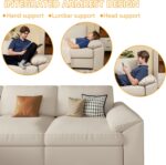 EASE MOOSE Oversized Modular Sectional Sofa,Leather Sectional Couch with Deep Seat,Extra Large U Shaped Couch,Faux Leather Material Sofa Modern Comfy Scratch Resistant,Beige - Image 8