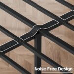 Queen Bed Frame with Headboard PU Leather Upholstered Bed Frame Platform,All Metal Slats Support Platform Bed Frame with Storage Space,Easy Assembly,Noise Free,No Box Spring Needed,Black - Image 7