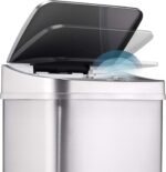 Ninestars Automatic Touchless Motion Sensor Rectangular Trash Can 13.2 Gallons, 50L, Silver, 13 Gal. 50 L, Silver Trim - Image 3