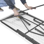 Living and More 4ft Straight Folding Utility Table, White, Indoor & Outdoor, Portable Desk, Camping, Tailgating, & Crafting Table - Image 6