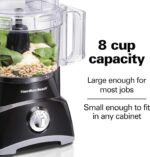 Hamilton Beach Food Processor & Vegetable Chopper for Slicing, Shredding, Mincing, and Puree, 8 Cup, Black - Image 7