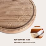 Round Decorative Tray Wood Bathroom Counter Organizer Farmhouse Kitchen Decor Wooden Riser for Soap Dish, Perfume, Candle, Sponge, 10" - Brown - Image 6