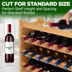 NutriChef 36 Bottle Wine Rack Stackable Bamboo Freestanding, 4-Tier Modular Shelf, Sturdy Wobble Free, Upgraded 2026 Design, Easy No-Tool Assembly for Kitchen, Cellar or Bar Storage 33.5" x 10" x 21" - Image 7