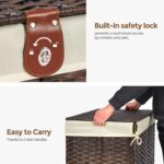 Wicker Storage Basket with Lid,Rattan Shelf Basket with Removable Liner Bag,160L Storage Bin,Storage Trunk with Heightened Feet,Storage Container for Wardrobe,Home Organizer - Image 6