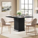 Tribesigns Square Dining Table with 2 Placemats, Modern Engineered Wood Small Dinner Kitchen Table for 4 People (Black) - Image 10