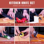 RAXCO Knife Set with Block,10-Piece Kitchen Knives Stainless Steel,Pro-sharpened for Cooking,Slicing,Mincing,Dicing,Black - Image 5