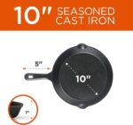 Commercial CHEF 3-Piece Cast Iron Skillet Set – 8 inch, 10 inch, and 12 inch - Pre-seasoned Cast Iron Cookware - Image 7
