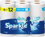Sparkle Pick-A-Size Paper Towels, 6 Double Rolls (660 Sheets Total) - Strong 2-Ply Towels for Kitchen Cleanup and Everyday Messes - Image 2