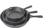 Commercial CHEF 3-Piece Cast Iron Skillet Set – 8 inch, 10 inch, and 12 inch - Pre-seasoned Cast Iron Cookware - Image 2