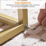 Yaheetech Gold Coffee Table, 42" Rectangular Glass Coffee Table for Living Room, 2-Tier Center Tea Tables with Metal Frame for Small Space, Apartment, Office - Image 10