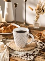 DOWAN Coffee Mugs Set of 6, 19 oz Large Mug, Ceramic Embossment Stoneware Tea Cups with Handle for Men Women, Handcrafted Mug Gift Set, Housewarming Wedding Gift - Image 5