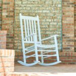 Shine Company Vermont Porch Rocker, High Back Wood Rocking Chair, White - Image 3