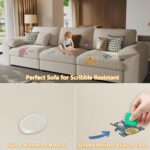 EASE MOOSE Oversized Modular Sectional Sofa,Leather Sectional Couch with Deep Seat,Extra Large U Shaped Couch,Faux Leather Material Sofa Modern Comfy Scratch Resistant,Beige - Image 5