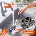 Silicone Spatula Set - Turner Spatulas Silicone Heat Resistant 600°F - Slotted & Solid Spatula for Cooking Fish, Eggs, Pancakes Flipper – Spatulas for kitchen use – Black - Image 8