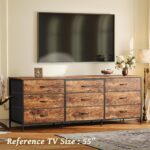 Huuger 63 Inch Dresser for Bedroom, Dresser for Closet with 9 Drawers, Large TV Stand for 55, 65, 70 Inch TV, Entertainment Center with Storage, Wide Long Chest of Drawers, Rustic Brown - Image 6