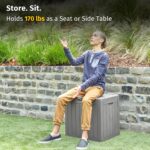 EAST OAK Outdoor Storage Box, 31 Gallon Deck Box Indoor and Outdoor Use, Waterproof Resin Storage Bin for Package Delivery, Patio Cushions, Gardening Tools, Lockable, UV Resistant, Grey - Image 5