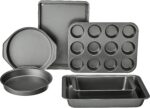 Amazon Basics 6 Piece Nonstick, Carbon Steel Oven Safe Bakeware Set with Cake, Muffin, Cookie, and Loaf Pans, 6 Piece, 16.25 x 11.75 x 6.25 inches - Image 2