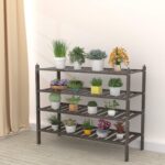 Bamboo 2-Tier Shoe Rack Stackable Shelf Storage Organizer for Entryway, Hallway and Closet, 27.2"x11"x13.2" (Mocha) - Image 7