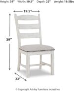 Signature Design by Ashley Valebeck Vintage Farmhouse Cushioned Dining Chair, 2 Count, Whitewash - Image 4
