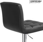 MoNiBloom Barstools Set of 2, Square PU Leather Adjustable Bar Stools with Back, Counter Height Swivel Stool, Barstools for Kitchen Counter, Black - Image 6