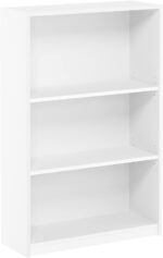 Furinno JAYA Book Shelf, 3-Tier Bookshelf, Bookcase with Adjustable Shelves, 9.5 x 24.5 x 40.3, for Living Room, Bedroom, Home Office, White - Image 9