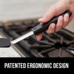 GORILLA GRIP Food Grade Flexible Silicone Spatula, Heat Resistant Head for Nonstick Frying Pan, Patented Soft Rubber Handle for Comfort, Non-Scratch Kitchen Turner, Flip Eggs Burgers, 11.6 in, Black - Image 7