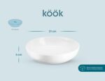 KooK Pasta Bowl, Salad Bowls, Bowls, Serving Bowls, Soup, Ceramic, Large Capacity, Microwave & Dishwasher Safe, Set of 4, 40 Oz, (White) - Image 7