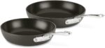 All-Clad Essentials Hard Anodized Nonstick Fry Pan Set 2 Piece, 8, 10,5 Inch Oven Broiler Safe 500F, Lid Safe 350F Pots and Pans, Cookware Black - Image 2