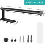 MGahyi Paper Towel Holder Wall Mount, Self Adhesive Or Drilling Under Cabinet Kitchen, 13.2 inch Stainless Steel Paper Towel Roll Rack, Towel Roll Hanger for Bathroom(Rectangle-Black) - Image 3