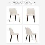 COLAMY Upholstered Dining Chairs Set of 6, Modern Fabric Dining Room Kitchen Side Chair with Padded Seat and Wood Legs for Restaurant/Cafe, Beige - Image 8