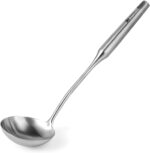 Soup Ladle - 18/10 Stainless Steel Ladle Spoon，13.8" Large Durable Metal Ladel for Serving or Cooking, Stirring, Wok & Soup, Professional Heavy Duty kitchen Utensils, Christmas gifts - Image 2