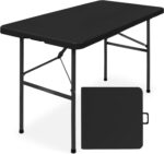 Simpli-Magic 4ft Portable Plastic Folding Table – 17% Thicker Than Others – Indoor & Outdoor Heavy-Duty Foldable Utility Table w/Handle for Party & Camping (Black) - Image 2