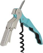 True Truetap Double Hinged Waiter's Corkscrew Wine Opener, Stainless Steel Wine Bottle Opener with Built In Foil Cutter, Home Bar Tools, Bar Cart Accessories, Wedding Gifts, Set of 1, Teal - Image 9