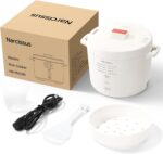Narcissus 3.5-Cup Rice Cooker for 1-3 People, Multifunctional for Rice, Oatmeal, Quinoa - Slow Cook, Steam, Cook Rice & Steam Dish Together, Rice White - Image 8