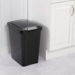 Sterilite 7.5 Gallon TouchTop Wastebasket with Lid That Opens with Touch, Conceals Trash in the Kitchen, Bathroom, Mudroom or Office, Black, 1-Pack - Image 4