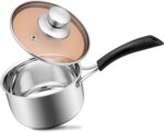 1 Quarts 18/10 Stainless Steel Saucepan, Joyfair Small Sauce Pan Milk Pot with Glass Lid for Cooking Stewing Boiling Spaghetti Soup, Extra Pan Wall & Heat-proof Bakelite Handle, Dishwasher Safe - Image 2