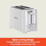 BELLA 2 Slice Toaster with Auto Shut Off - Extra Wide Slots & Removable Crumb Tray and Cancel, Defrost & Reheat Function - Toast Bread, Bagel & Waffle, White - Image 3