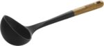 STAUB Soup Ladle, Perfect for Serving Hot Soup, Portion Batter for Pancakes, and Sauce Pasta, Durable BPA-Free Matte Black Silicone, Acacia Wood Handles, Safe for Nonstick Cooking Surfaces - Image 2