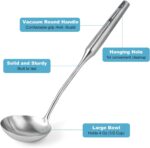 Soup Ladle - 18/10 Stainless Steel Ladle Spoon，13.8" Large Durable Metal Ladel for Serving or Cooking, Stirring, Wok & Soup, Professional Heavy Duty kitchen Utensils, Christmas gifts - Image 4