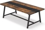 Tribesigns Dining Table for 8 People, 70.87-inch Rectangular Wood Kitchen Table with Strong Metal Frame, Industrial Large Long Dining Room Table for Big Family (Rustic Brown) - Image 10