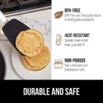 GORILLA GRIP Food Grade Flexible Silicone Spatula, Heat Resistant Head for Nonstick Frying Pan, Patented Soft Rubber Handle for Comfort, Non-Scratch Kitchen Turner, Flip Eggs Burgers, 11.6 in, Black - Image 6