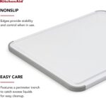KitchenAid Classic Cutting Board with Perimeter Trench and Non Slip Edges, Dishwasher Safe, 11 inch x 14 inch, White and Gray - Image 4