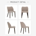 COLAMY Upholstered Dining Chairs Set of 6, Modern Fabric Dining Room Kitchen Side Chair with Padded Seat and Wood Legs for Restaurant/Cafe, Camel - Image 7