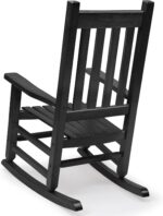 Child's Wood Porch Rocden,Lawn,Bker - Perfect for Indoor or Outdoor All Weather Rocker for Garalcony,Backyard and Patio Porch Rocker Use - Suitable for 6-10 Years Old(Blcak) - Image 5