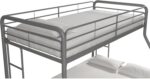 DHP Dusty Metal Bunk Bed Frame, Twin-Over-Full for Kids, Teens, Adults, Angled Ladder, Guardrail, No Boxspring, Small Spaces, Silver - Image 8